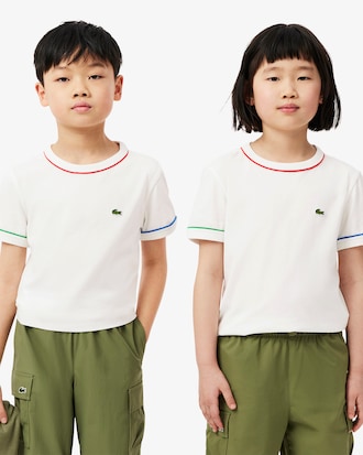 Kids' Contrast Trim Cotton T-Shirt