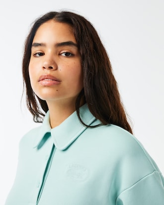 Women's Relaxed Fit Embroidered Polo Sweatshirt 