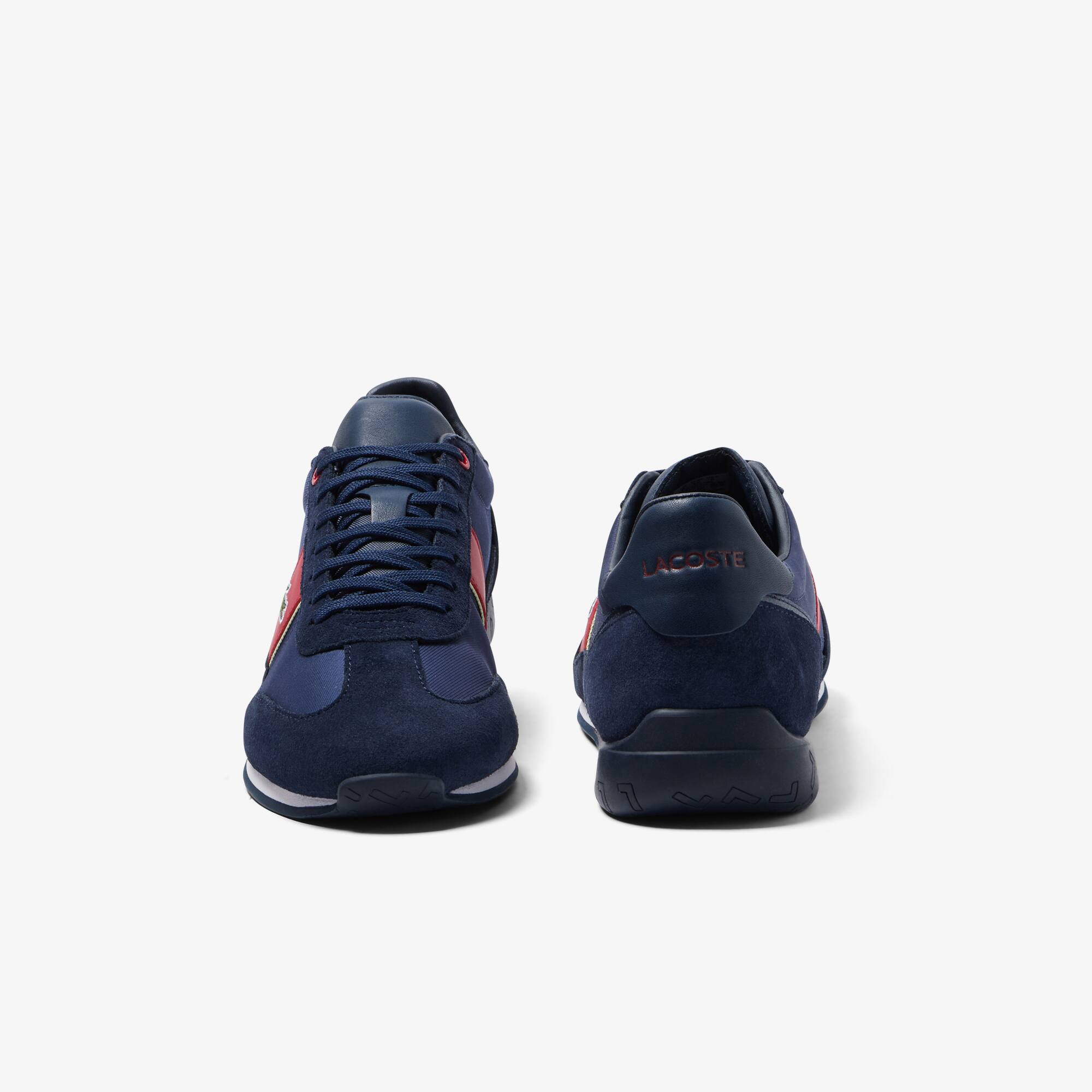 Men's Lacoste Angular Textile and Leather Trainers - Sneakers