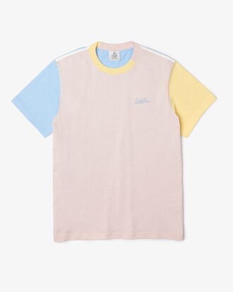 Playera unisex Lacoste L!VE de algod&oacute;n color block