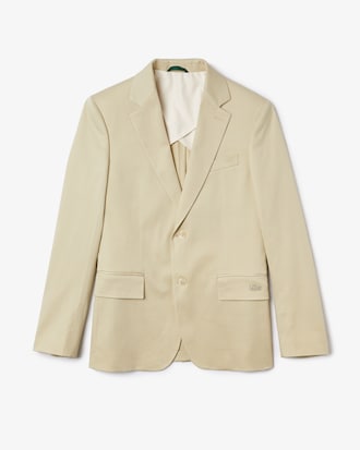 Men's Cotton And Linen Blend Pleated Blazer