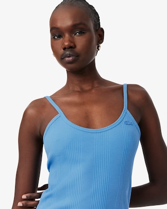 Ribbed Cotton Strappy Maxi Dress