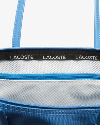 Sac cabas zipp&eacute; L.12.12 en toile avec breloque carte postale