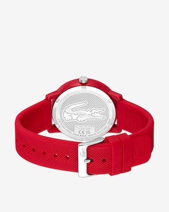 Men&rsquo;s Lacoste.12.12 Red Silicone Strap Watch
