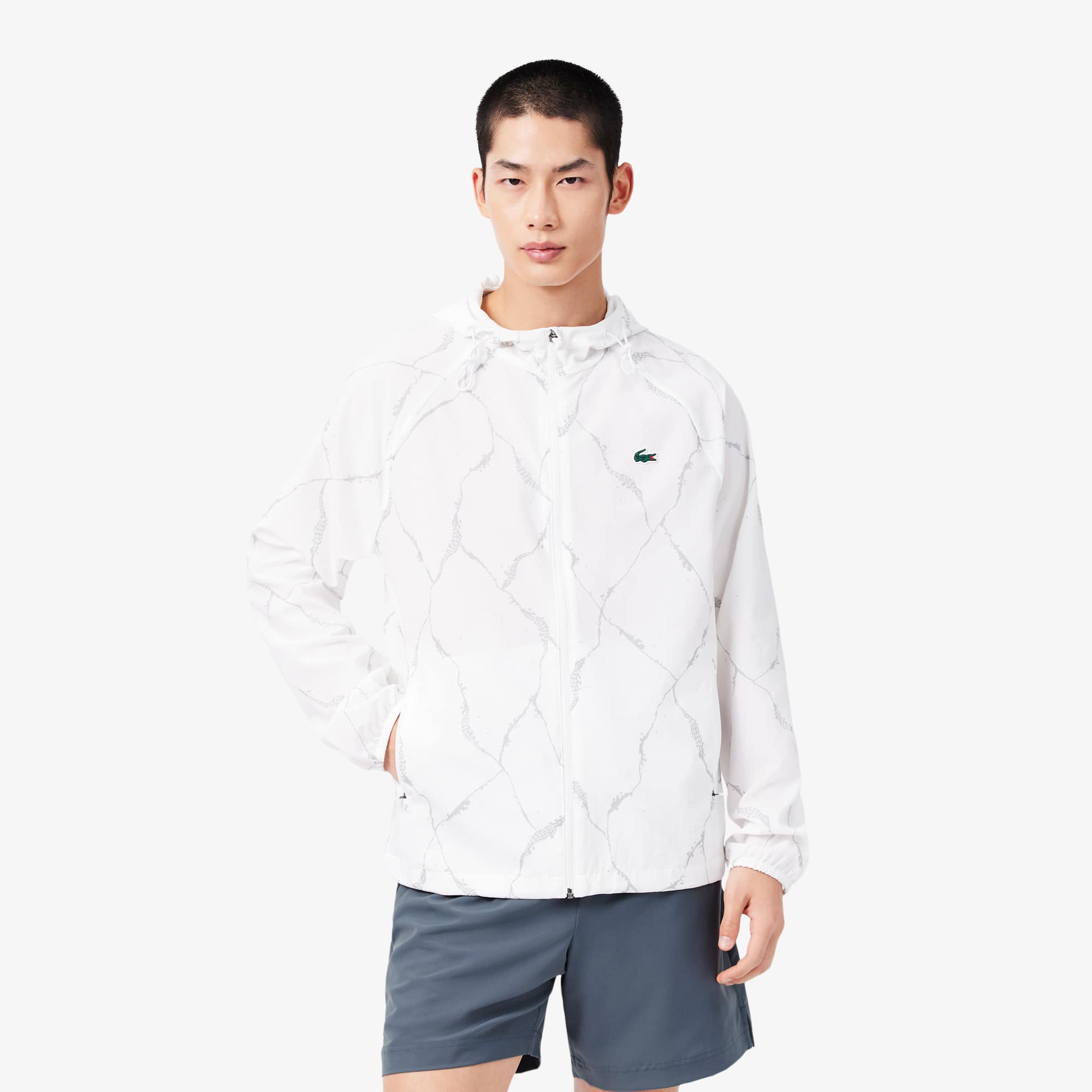 Reflective Crocodile Print Tennis Jacket - Jackets & Coats - New