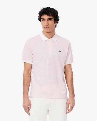 Men's Classic Fit L.12.12 Striped Petit Piqué Polo