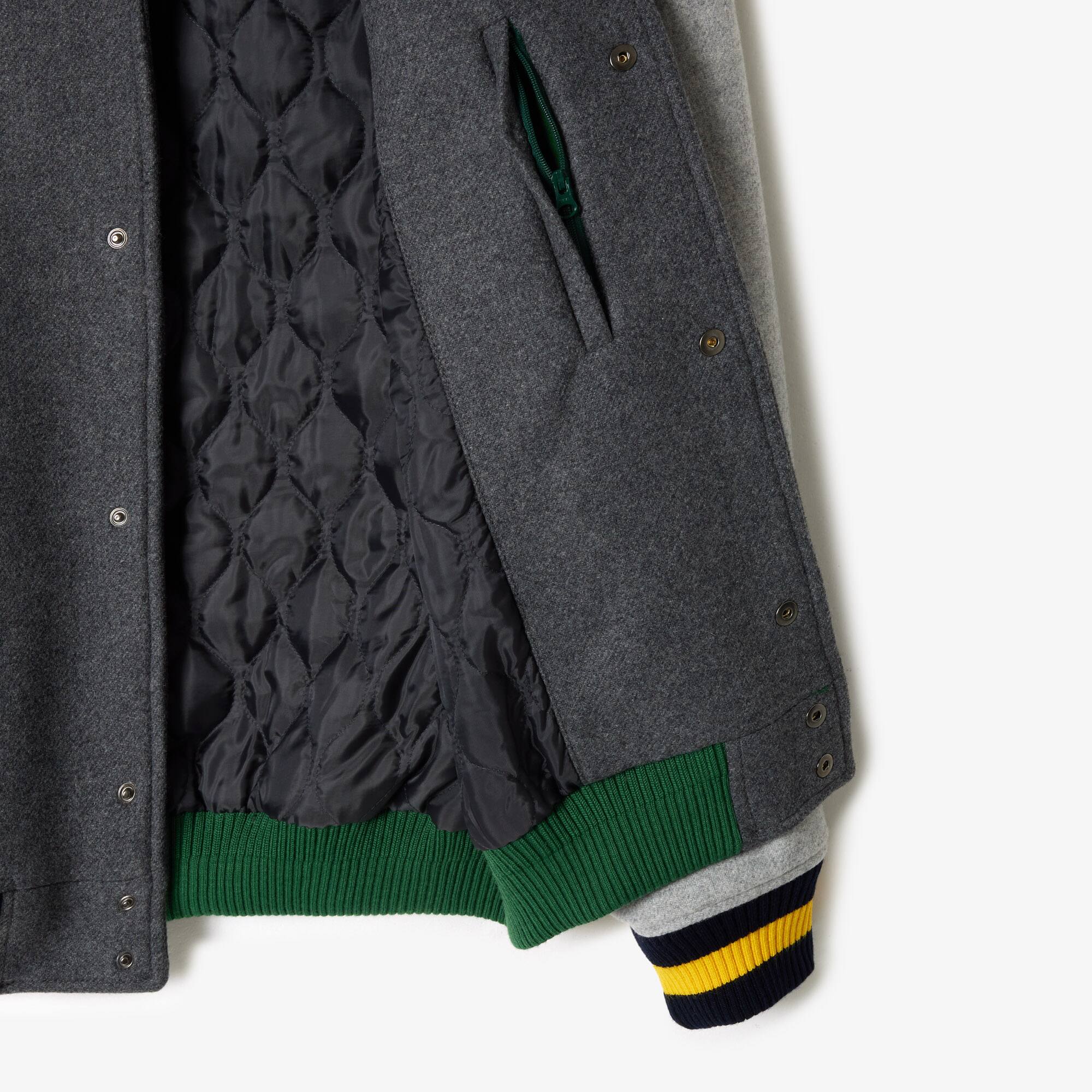 Men's Colorblock Wool Bomber Jacket - Jackets & Coats - New In