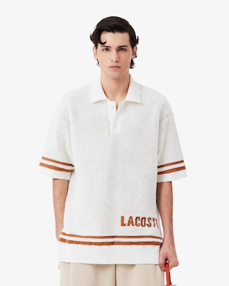 Runway Boucl&eacute; Knit Polo Collar Sweater