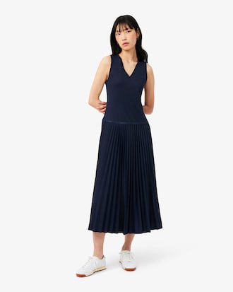 Long Sleeveless Pleated Dress