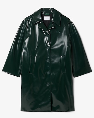 Women's Tailored Collar Vinyl Trench Coat
