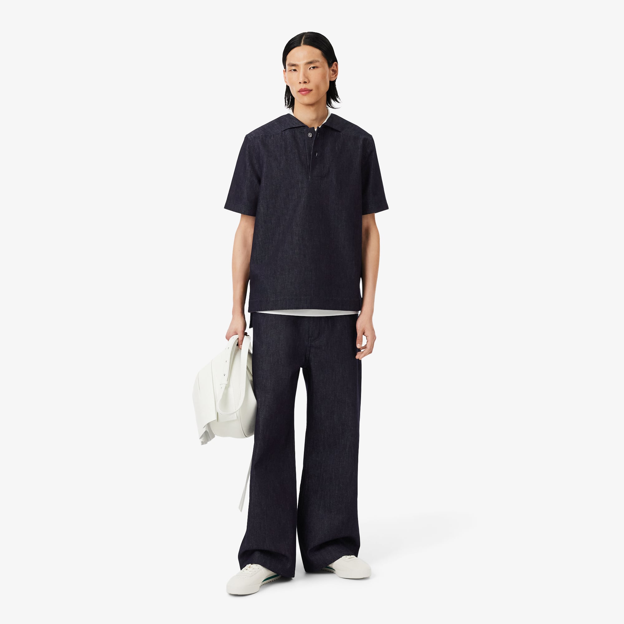 Lacoste Runway Straight Leg Denim Jeans - 10 - 33/34 In Black