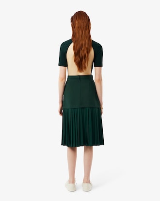 Women's Runway Pleated Satin Skirt