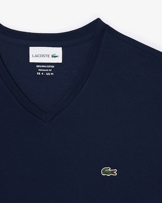 Playera ligera de algodón Pima con cuello en V para hombre