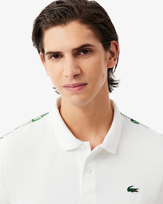 Men's Ultra Dry Branded Stripe Tennis Polo