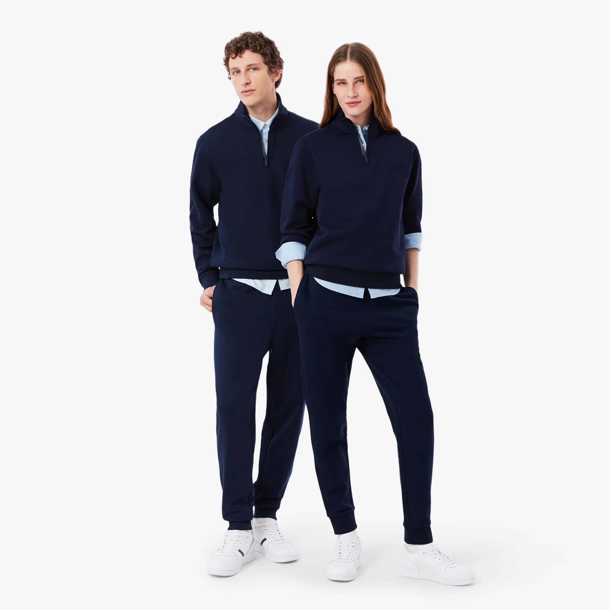 Lacoste Embossed Branding Sweatpants - Xl In Blue