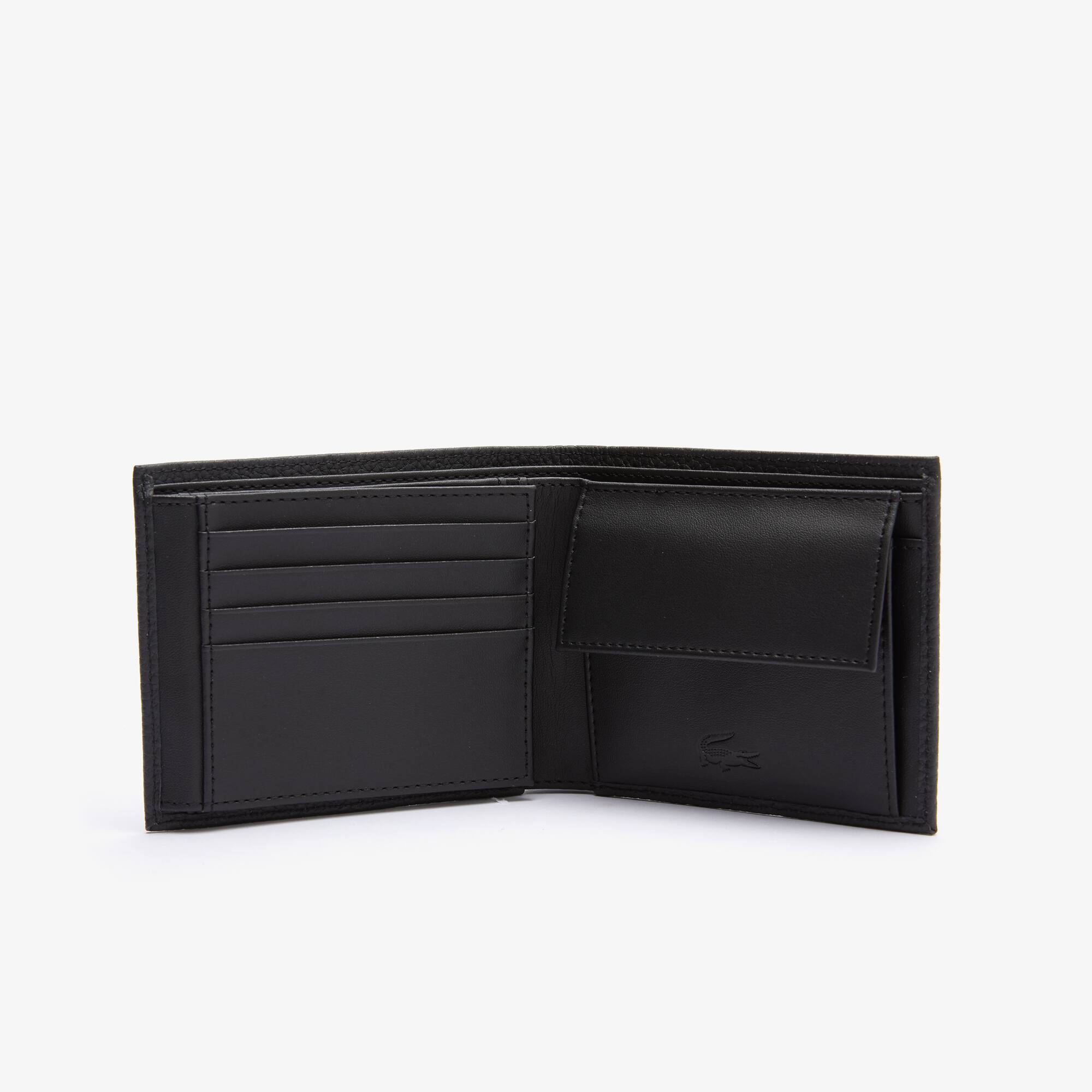 Men's Crocodile Matte Grained Leather Horizontal Trifold