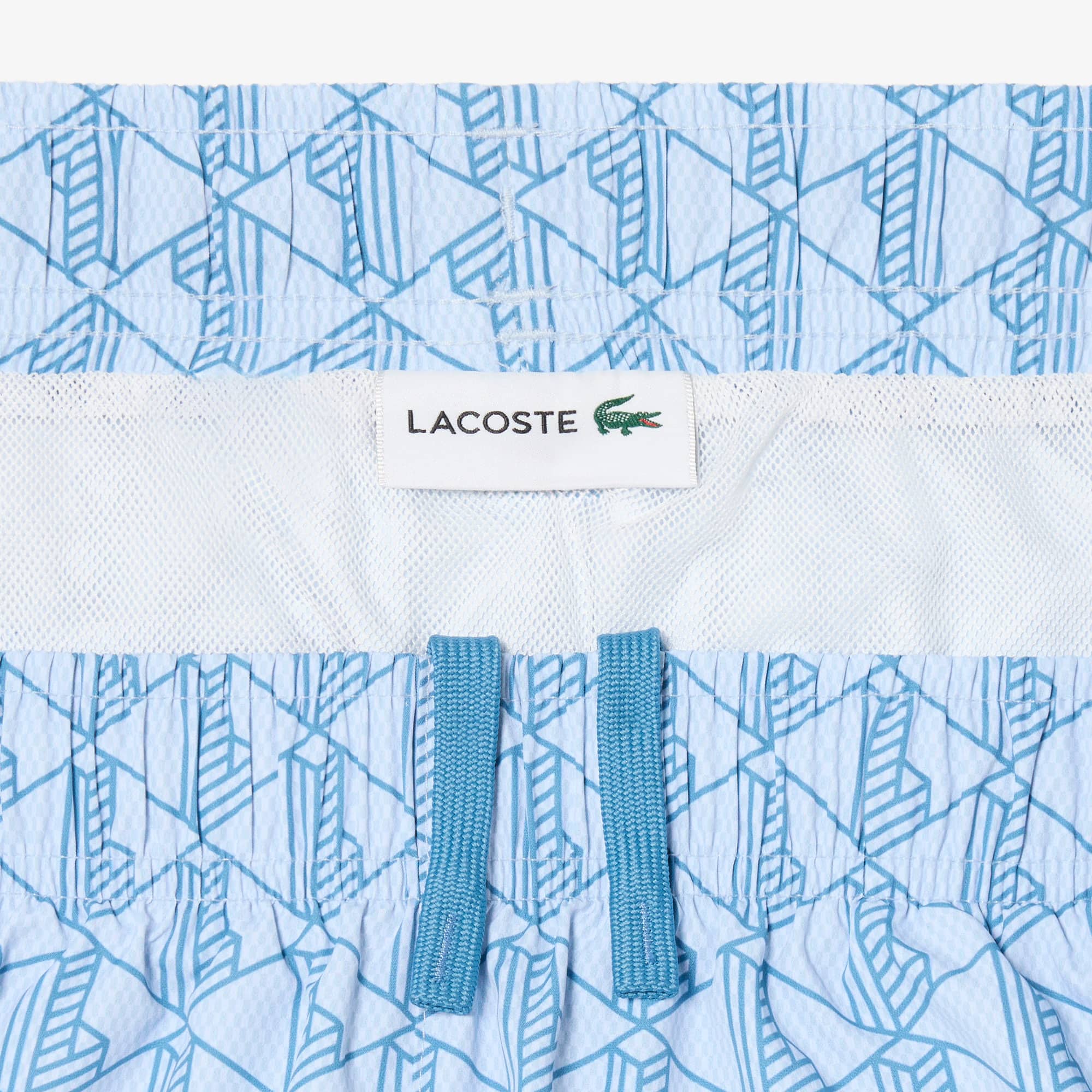 Mid Length Monogram Print Swim Trunks