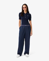 Pantalon oversize à plis laine mélangée