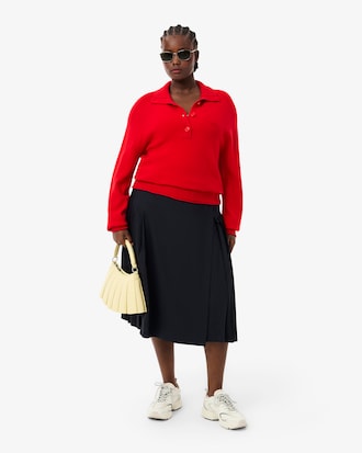 Su&eacute;ter de cuello alto de lana cardada