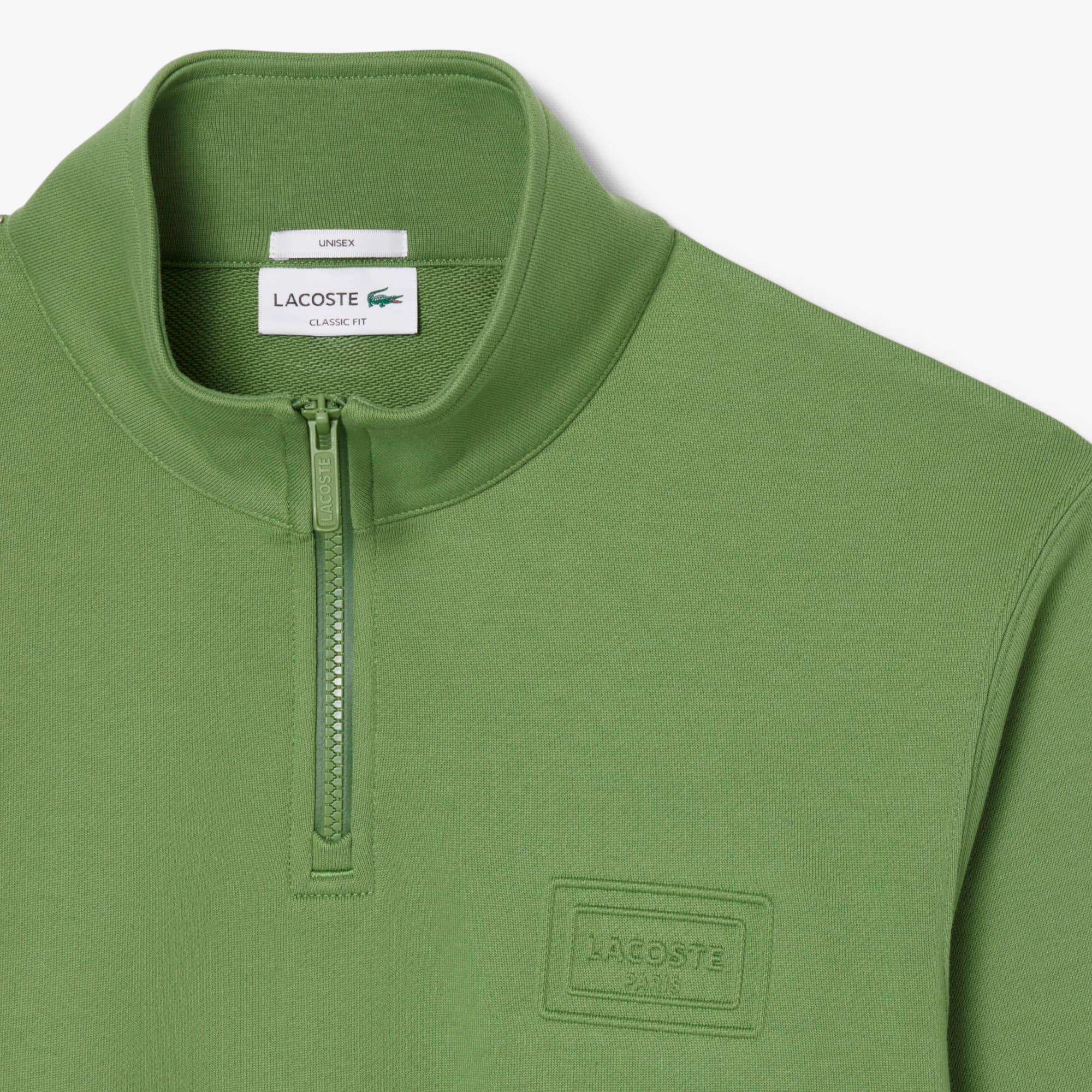 High Neck Embossed Zipped Sweatshirt