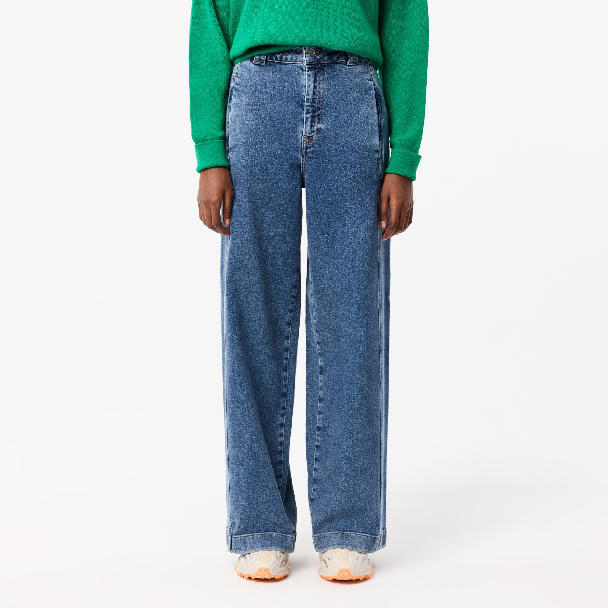 Women's High Waist Wide Leg Stretch Denim Jeans - Pants & Leggings