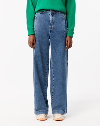 Women's High Waist Wide Leg Stretch Denim Jeans