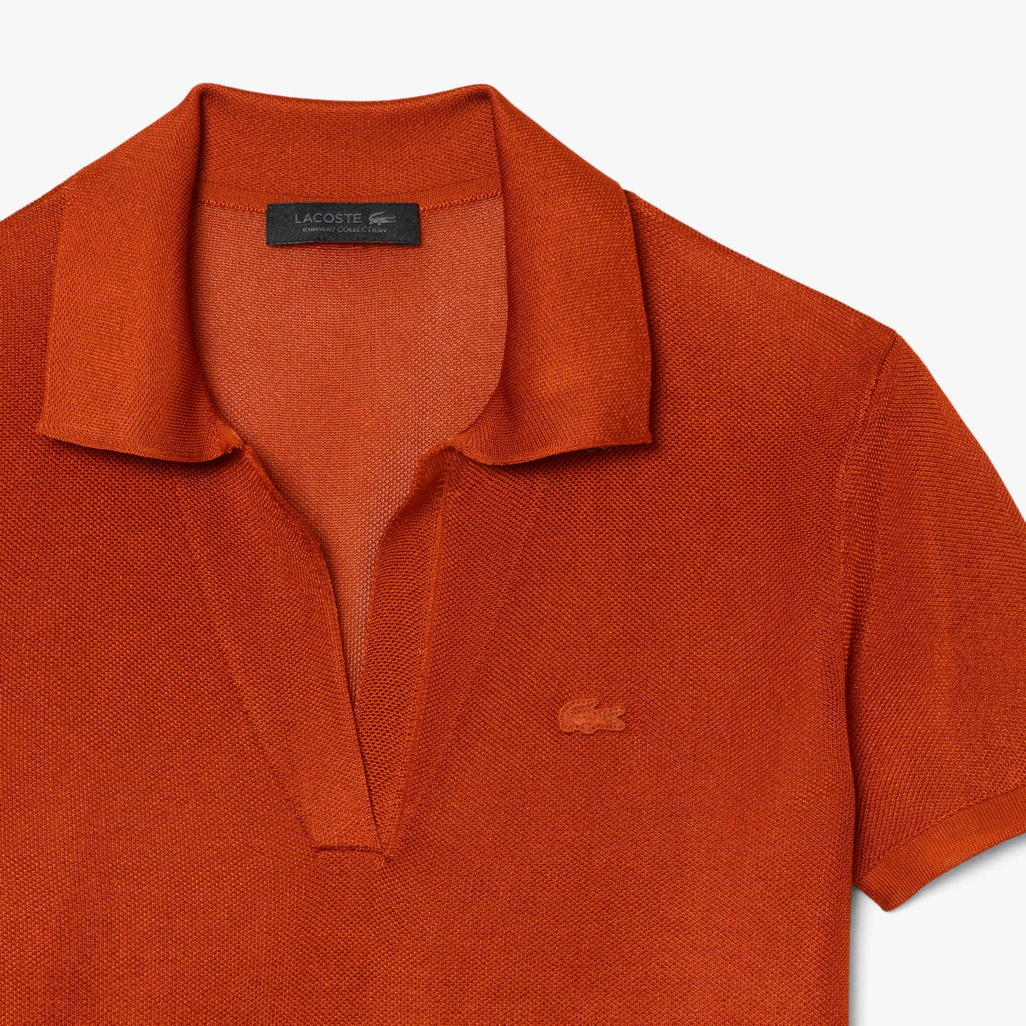 Runway Slim Fit Satin Piqué Polo Shirt