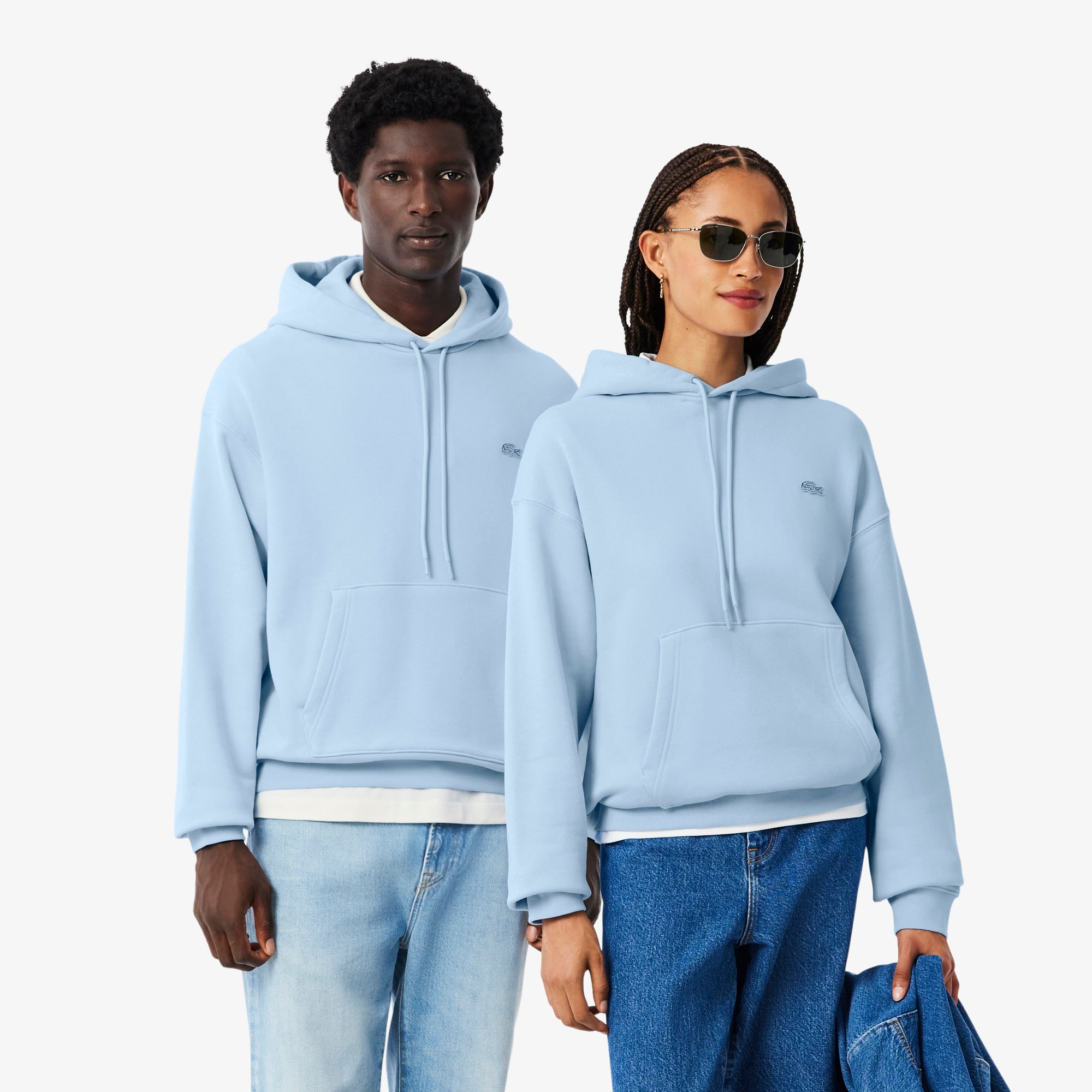 Lacoste Unisex Heavy Fleece Hoodie - Xxl In Blue