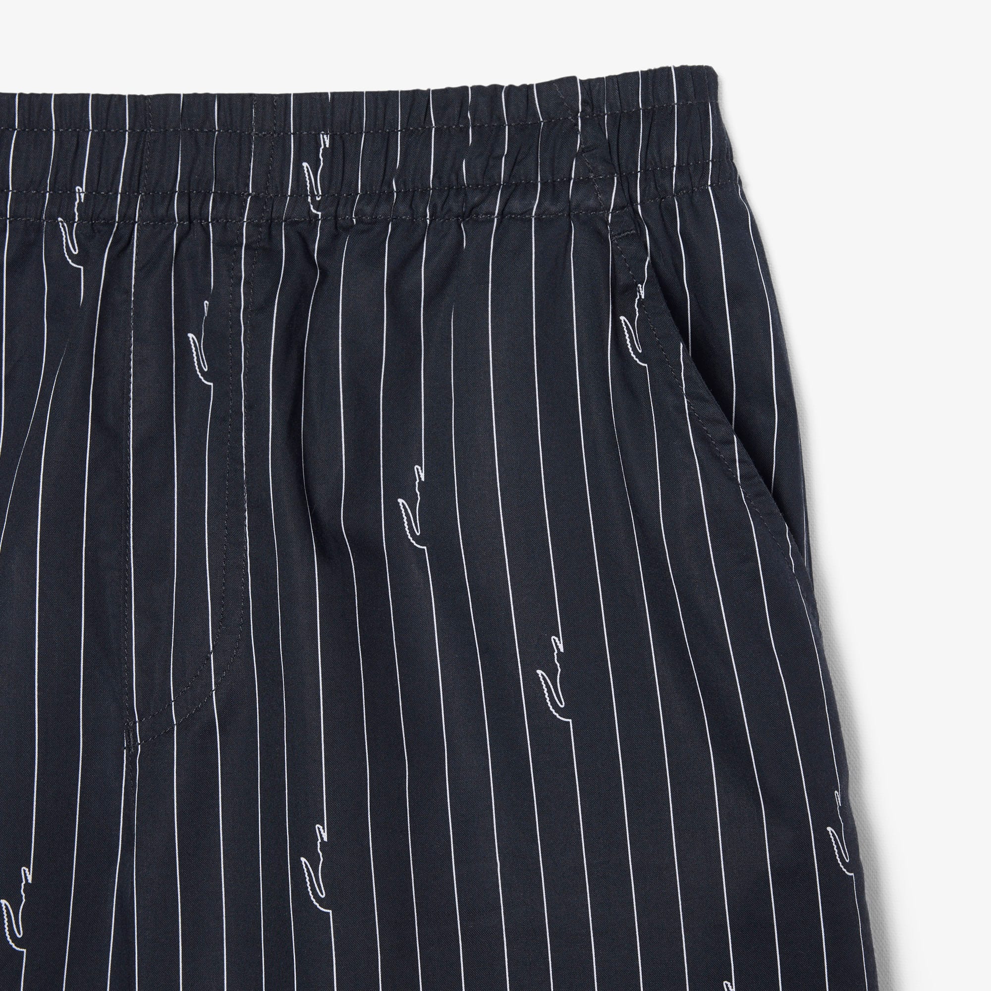 Crocodile Print Stripe Cotton Shorts - Shorts & Swim - New In 2026