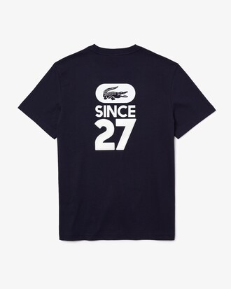 Men's Crew Neck Crocodile-Print Cotton T-shirt