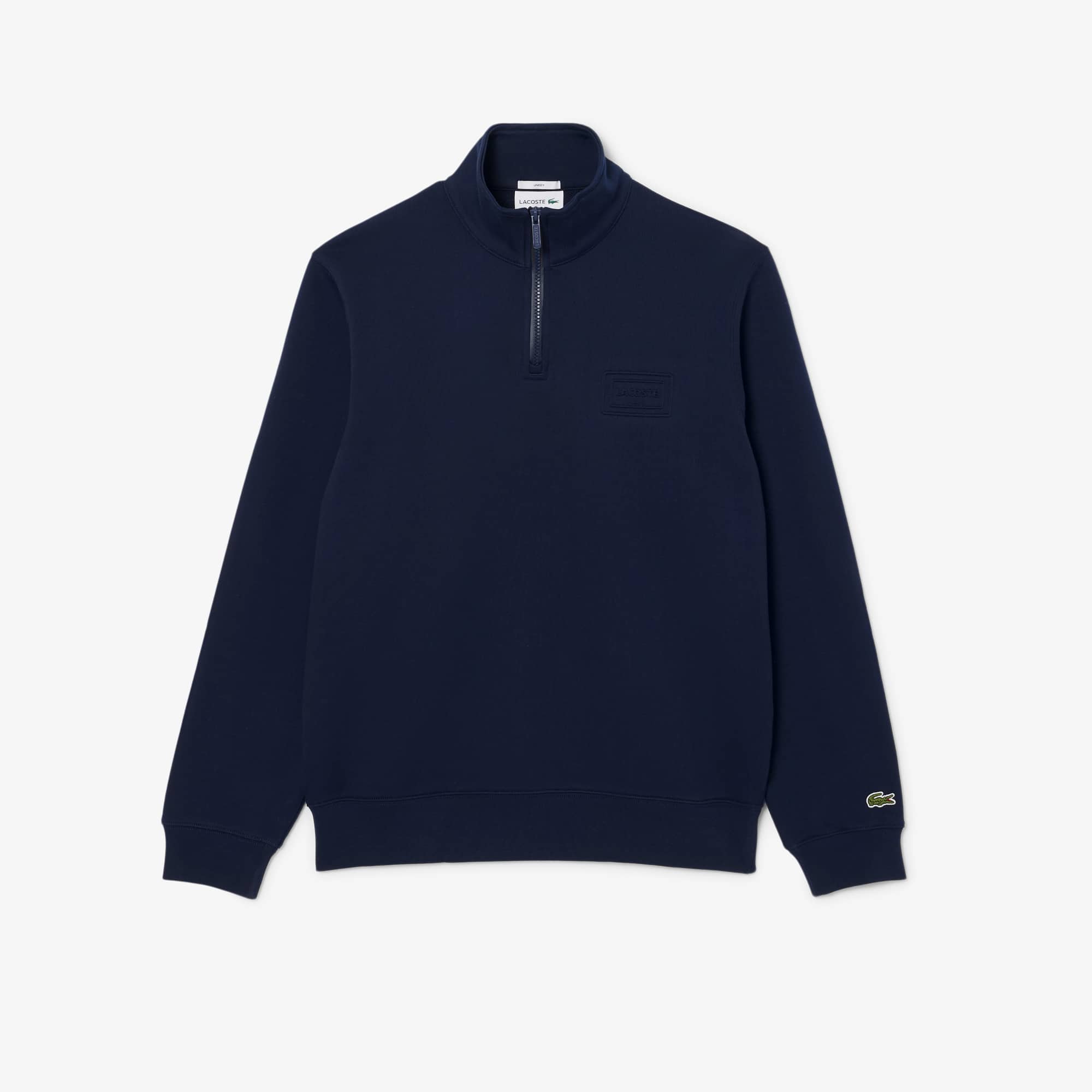 High Neck Embossed Zipped Sweatshirt - Sweaters & Sweatshirts