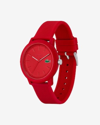 Men&rsquo;s Lacoste.12.12 Red Silicone Strap Watch