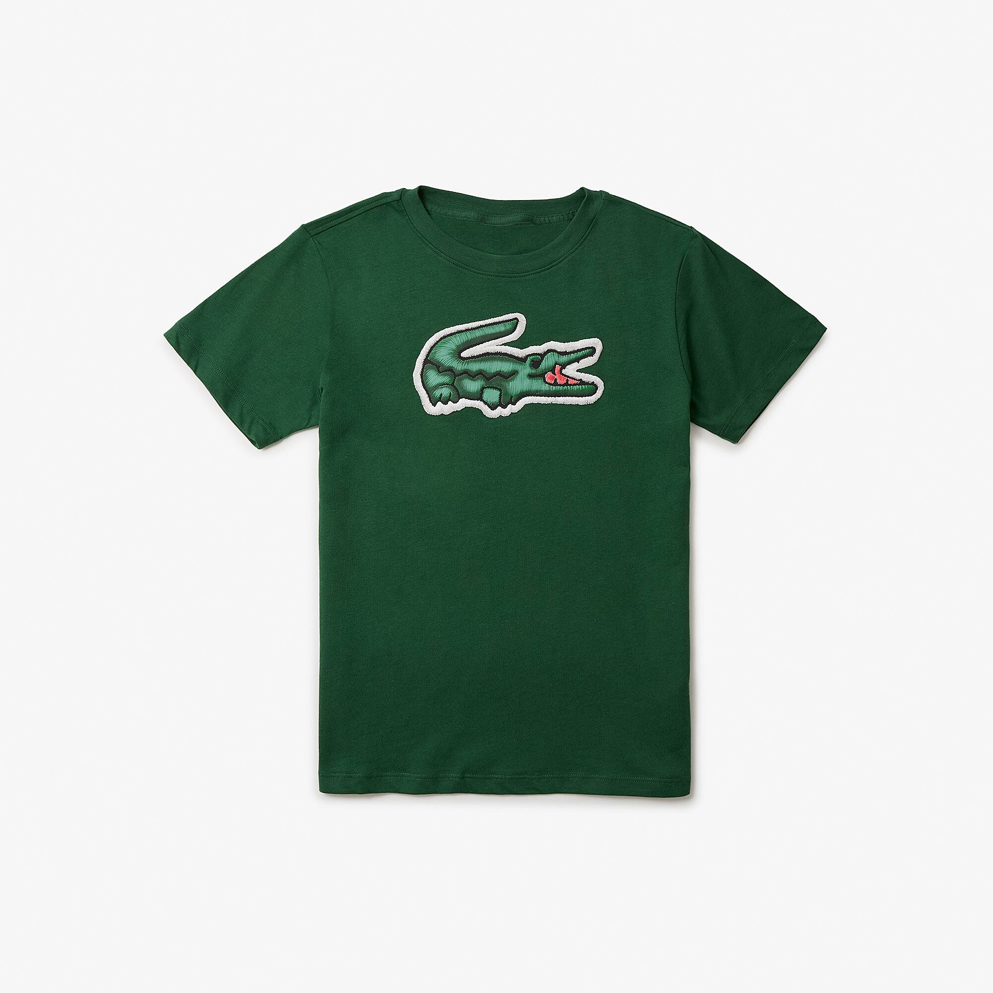 Lacoste Printed Cotton T-shirt - 16 Years In Metallic