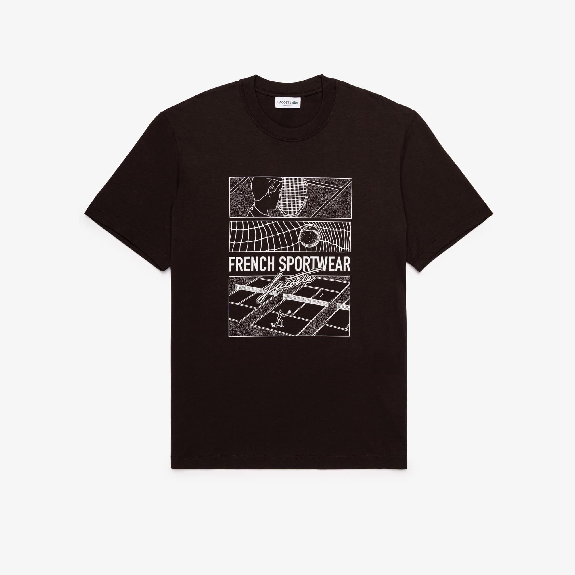 Lacoste Men's Tennis Court Print Cotton T-Shirt