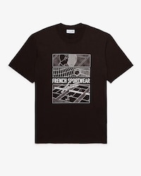 Men's Tennis Court Print Cotton T-Shirt