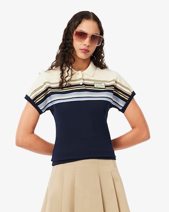 Women's Made In France Slim Fit Striped Polo