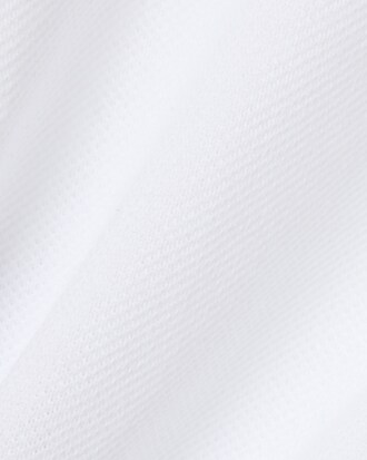Stripe Collar Petit Piqu&eacute; Polo Shirt