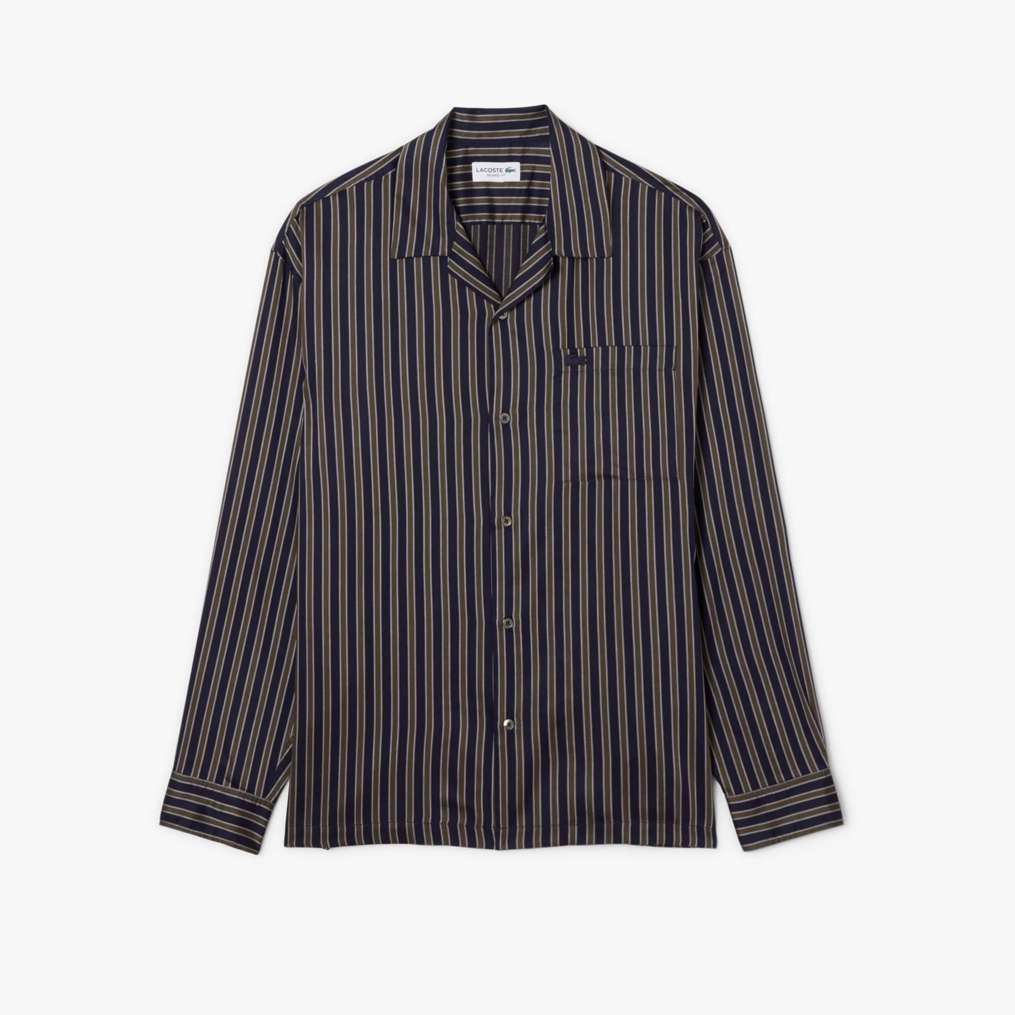 Men's Relaxed Fit Striped Lyocell Shirt - Button Down Shirts - New