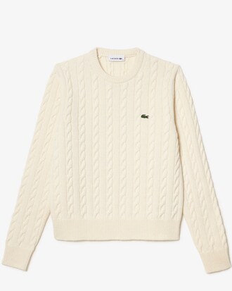 Women's Cotton and Wool Cable Knit Sweater