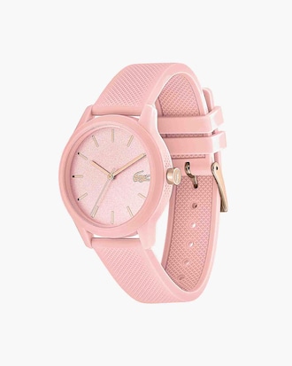 Women's L.12.12  Pink Silicone Petit Piqué Strap Watch
