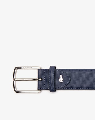 Engraved Buckle Piqu&eacute; Canvas Belt