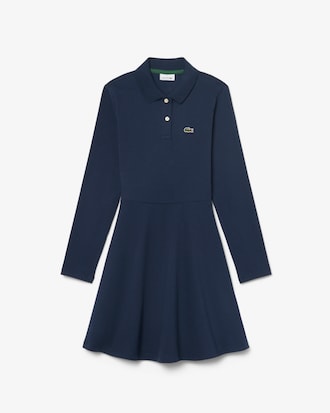 Long-Sleeved Stretch Piqu&eacute; Dress