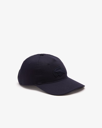 Casquette avec badge crocodile matelass&eacute; en twill de coton