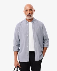 Camisa para hombre Regular Fit de popel&iacute;n a cuadros vichy