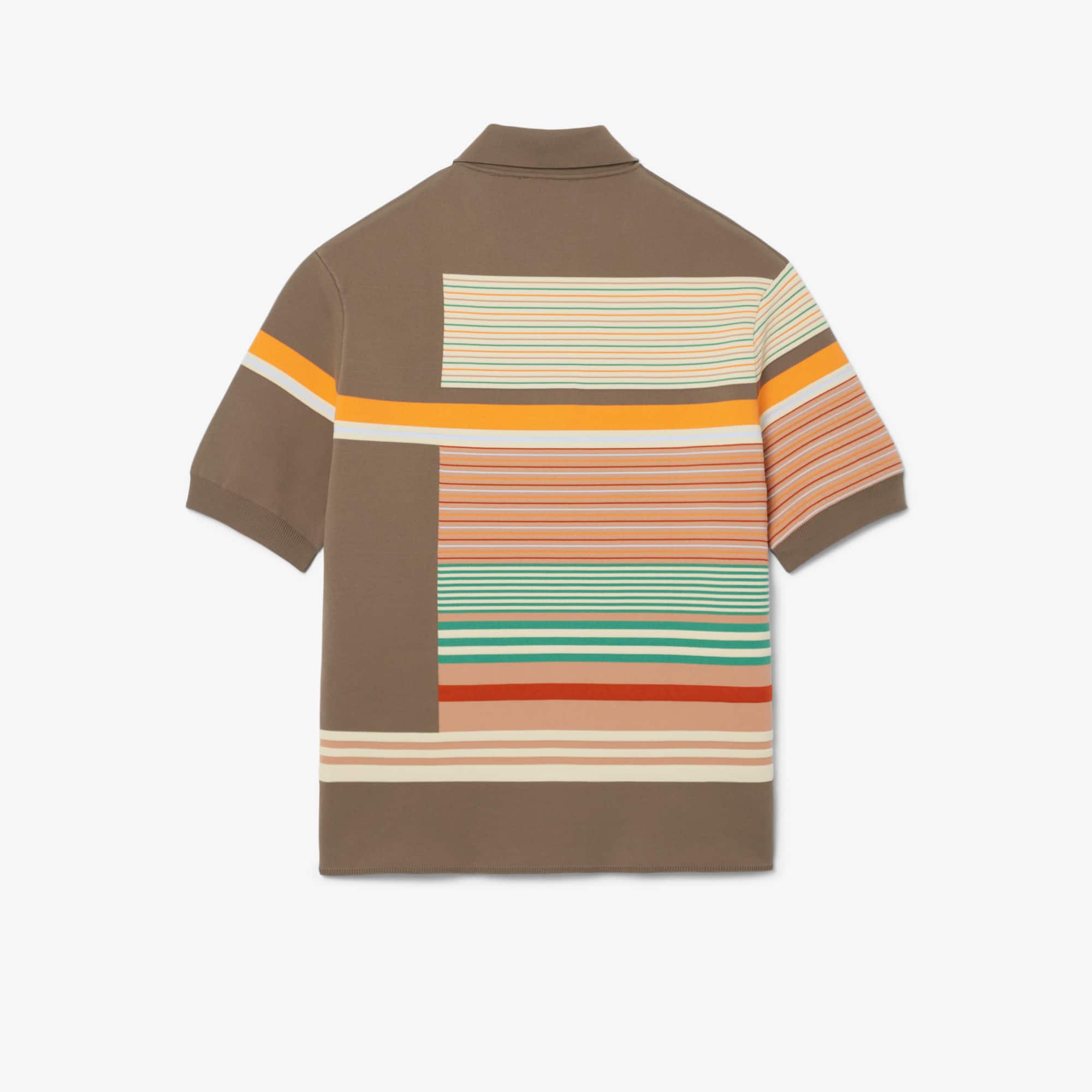 Runway Textured Stripe Polo Collar Sweater