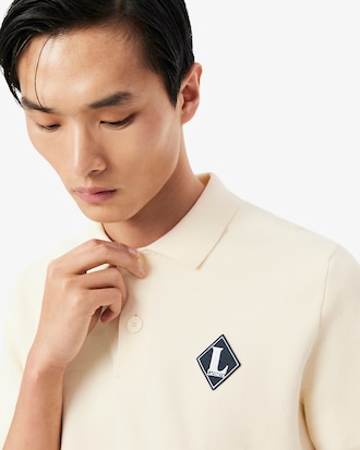 Made In France Badge Accent Polo Collar Sweater