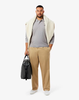 Polo L.12.12 en coton chiné à manches longues