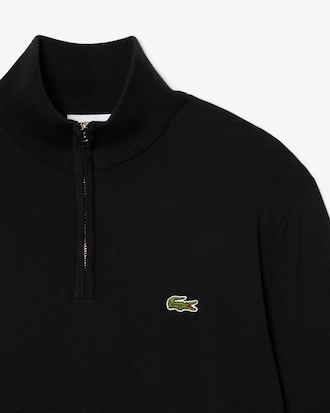 Men's Zip-Up High-Neck Cotton Sweater