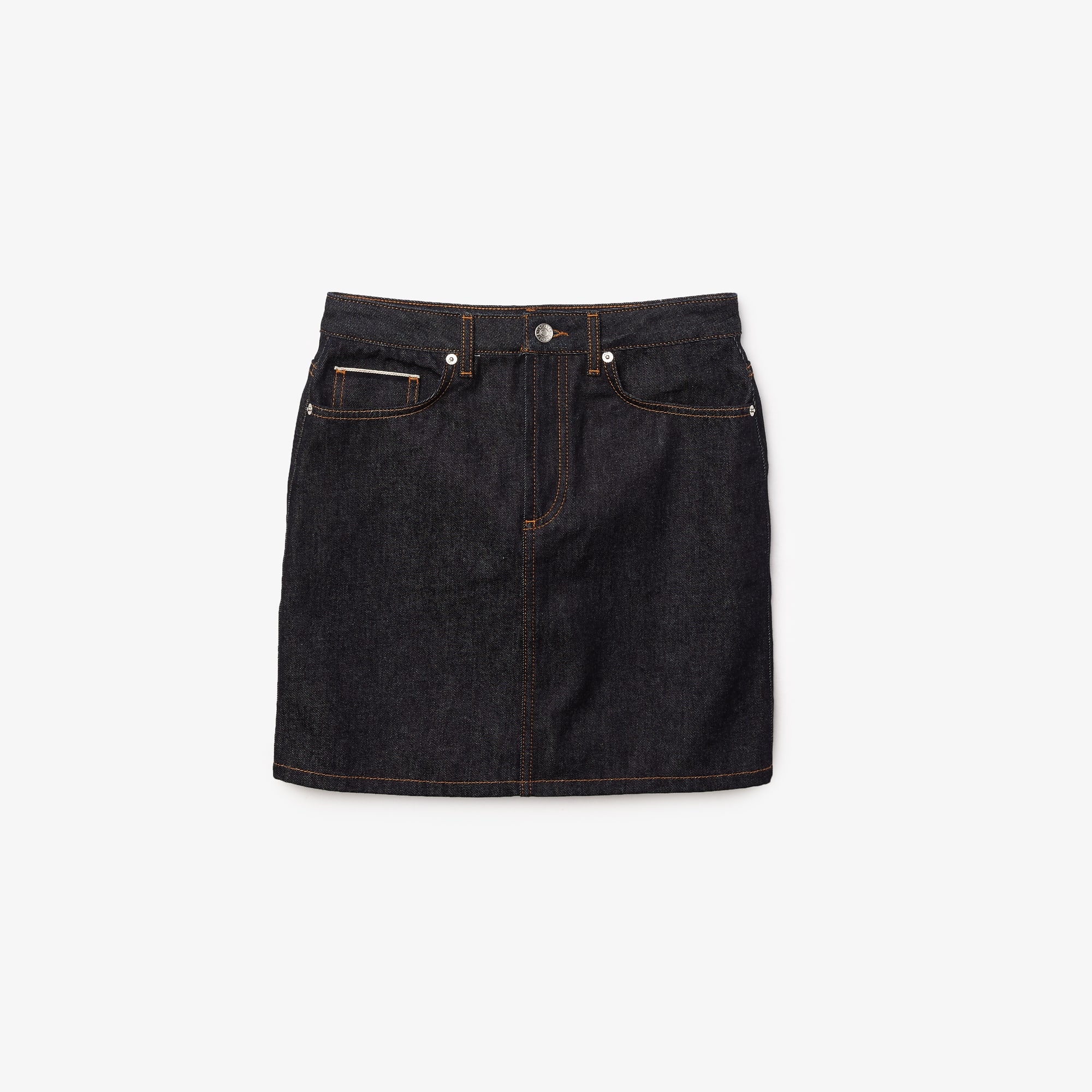 ★LACOSTE★ Women's New Denim-Like Skirt Beige JF915E-55G02S Women's Straight Mid-Length Denim Skirt - Dresses & Skirts