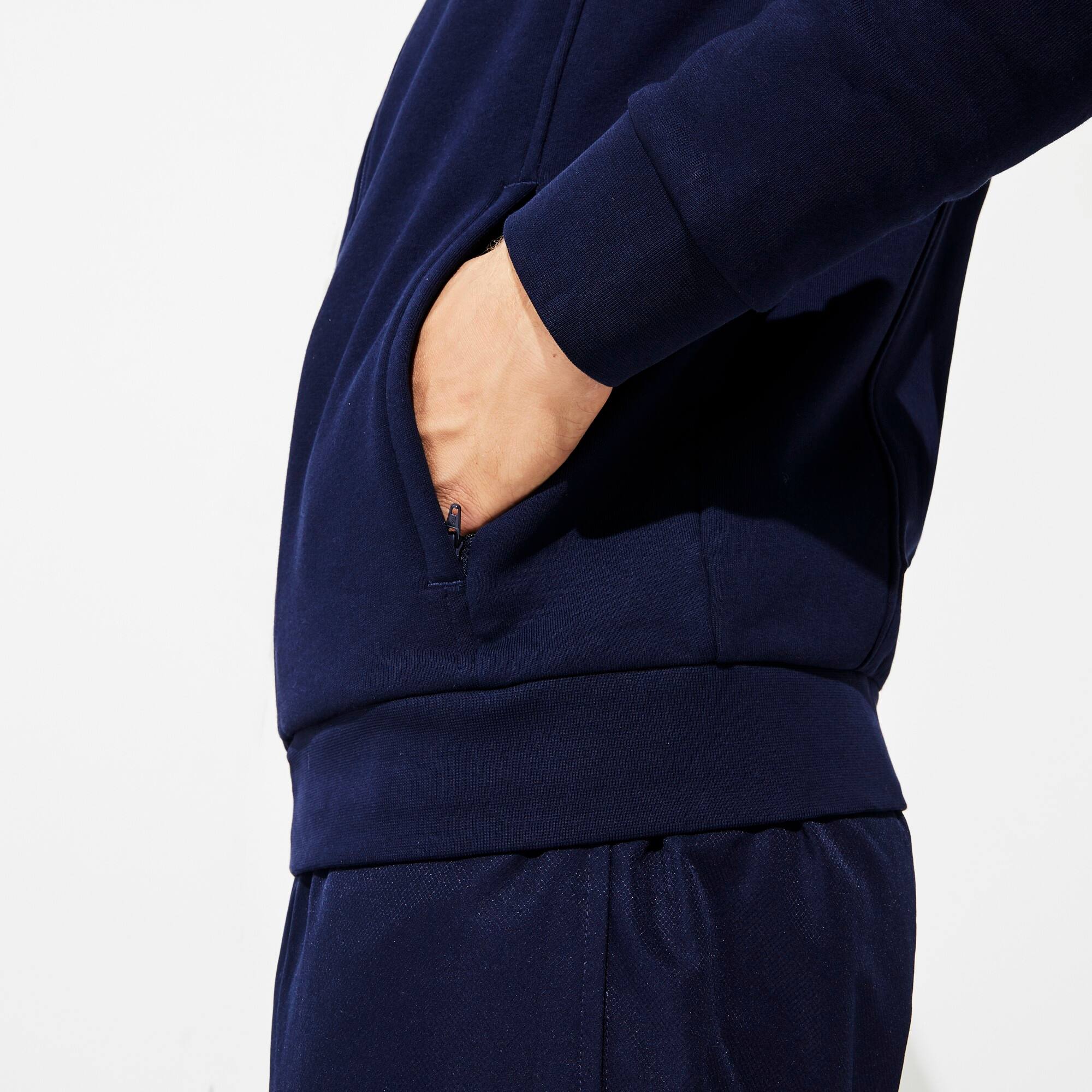 lacoste men's zip cardigan long sleeve sweatshirt